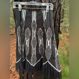 Chic Black and White A-Line Skirt